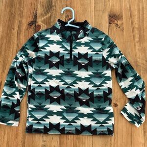 Jumping Beans Black and Green Patterned Fleece Pullover